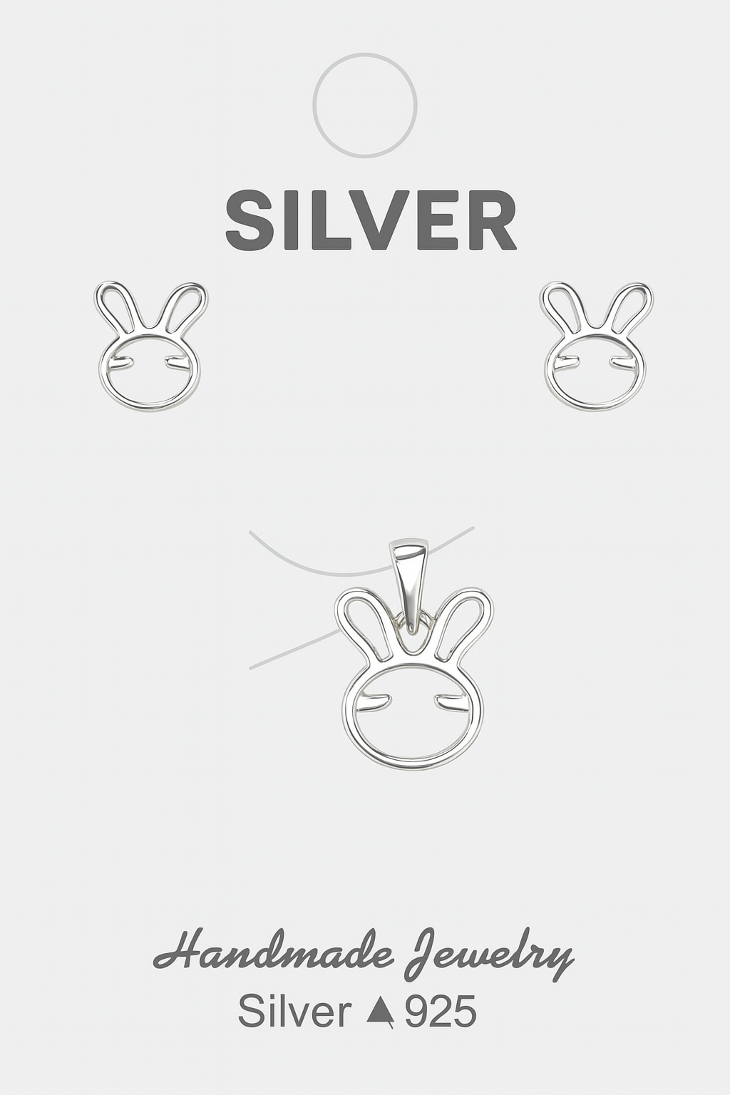 Bunny Charm 92.5% Sterling Silver Set