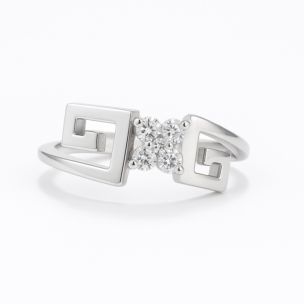 GeoFlora 92.5% Sterling Silver Ring