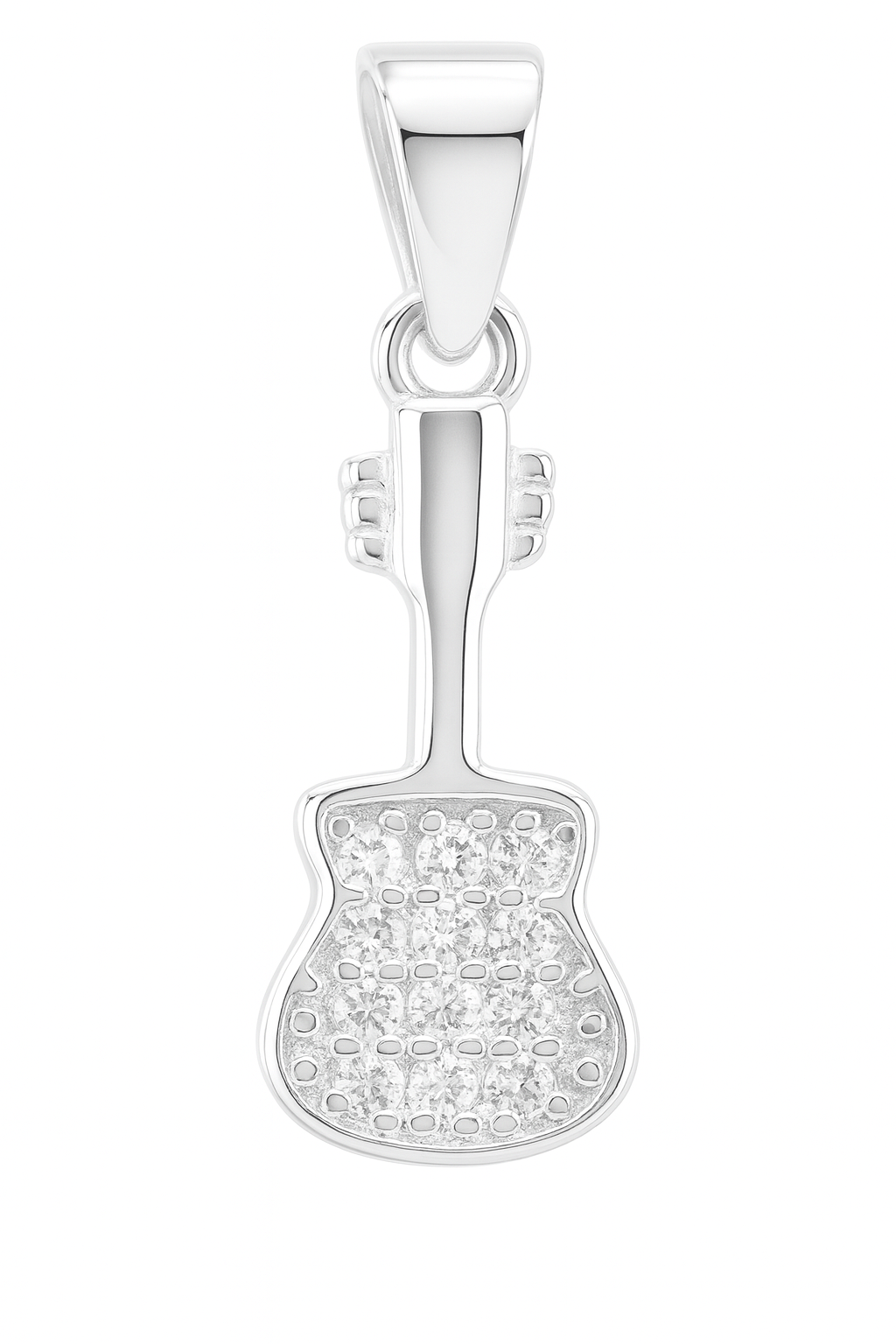 Melody Strings 925 Sterling Silver Guitar Pendant
