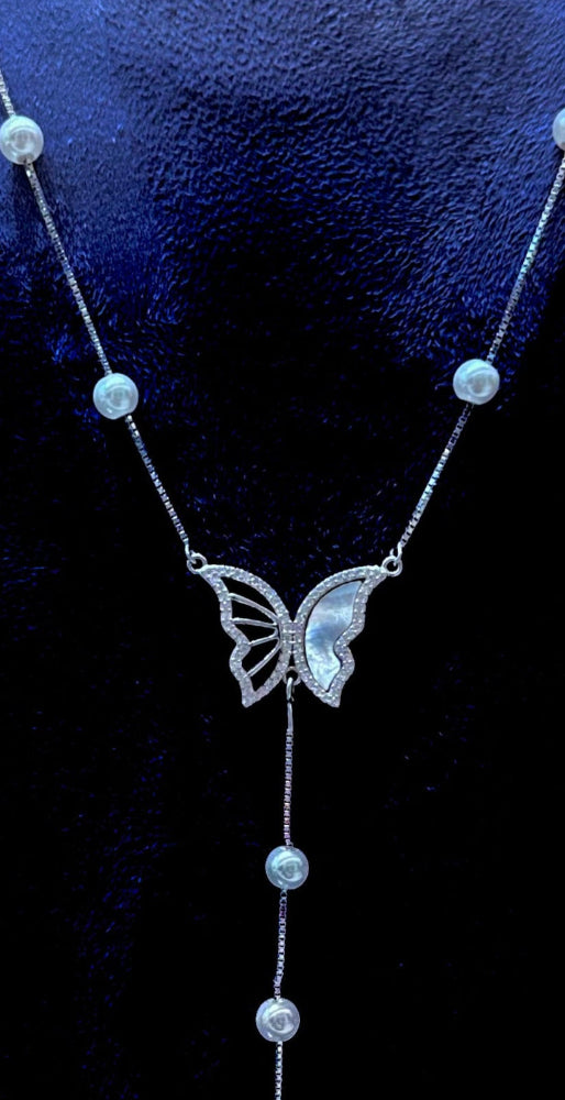 92.5% Silver Butterfly Necklace