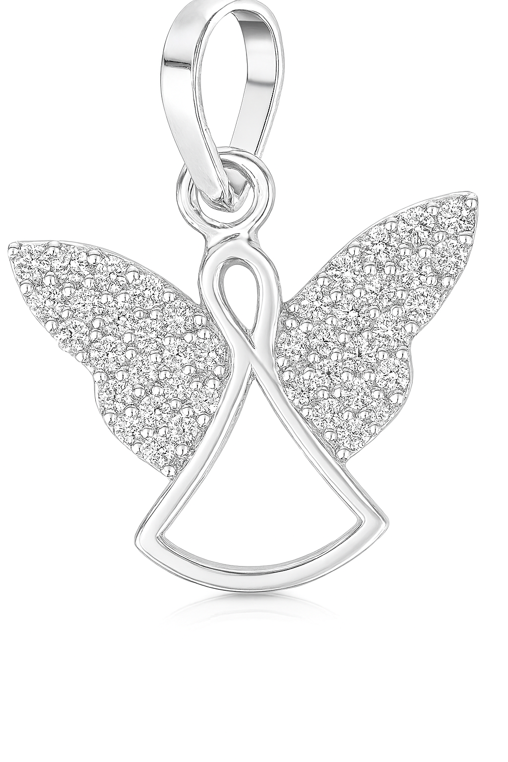 Radiant Sterling 92.5% Silver Angel Wing Pendant