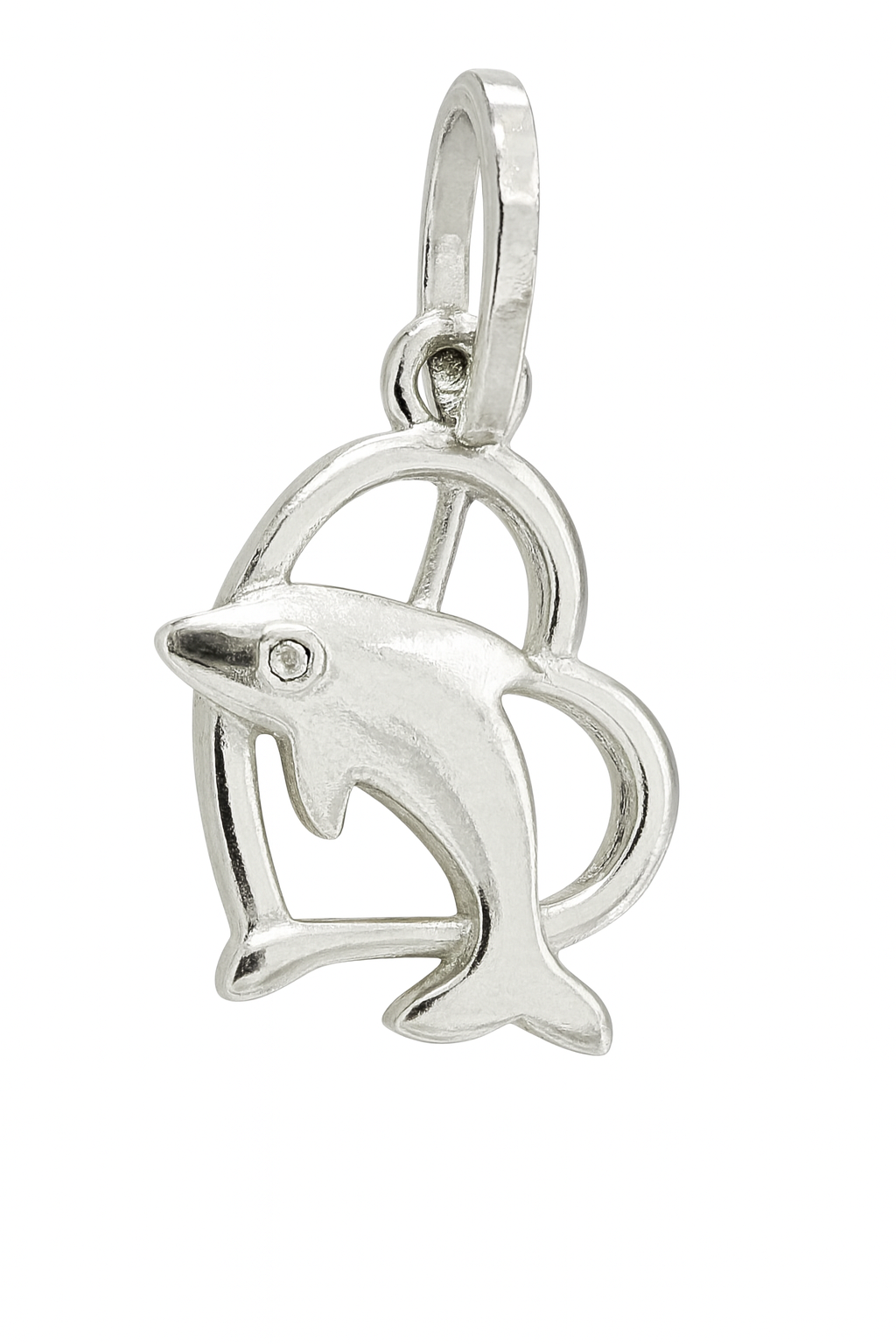 Dolphin Heart 925 Sterling Silver Pendant