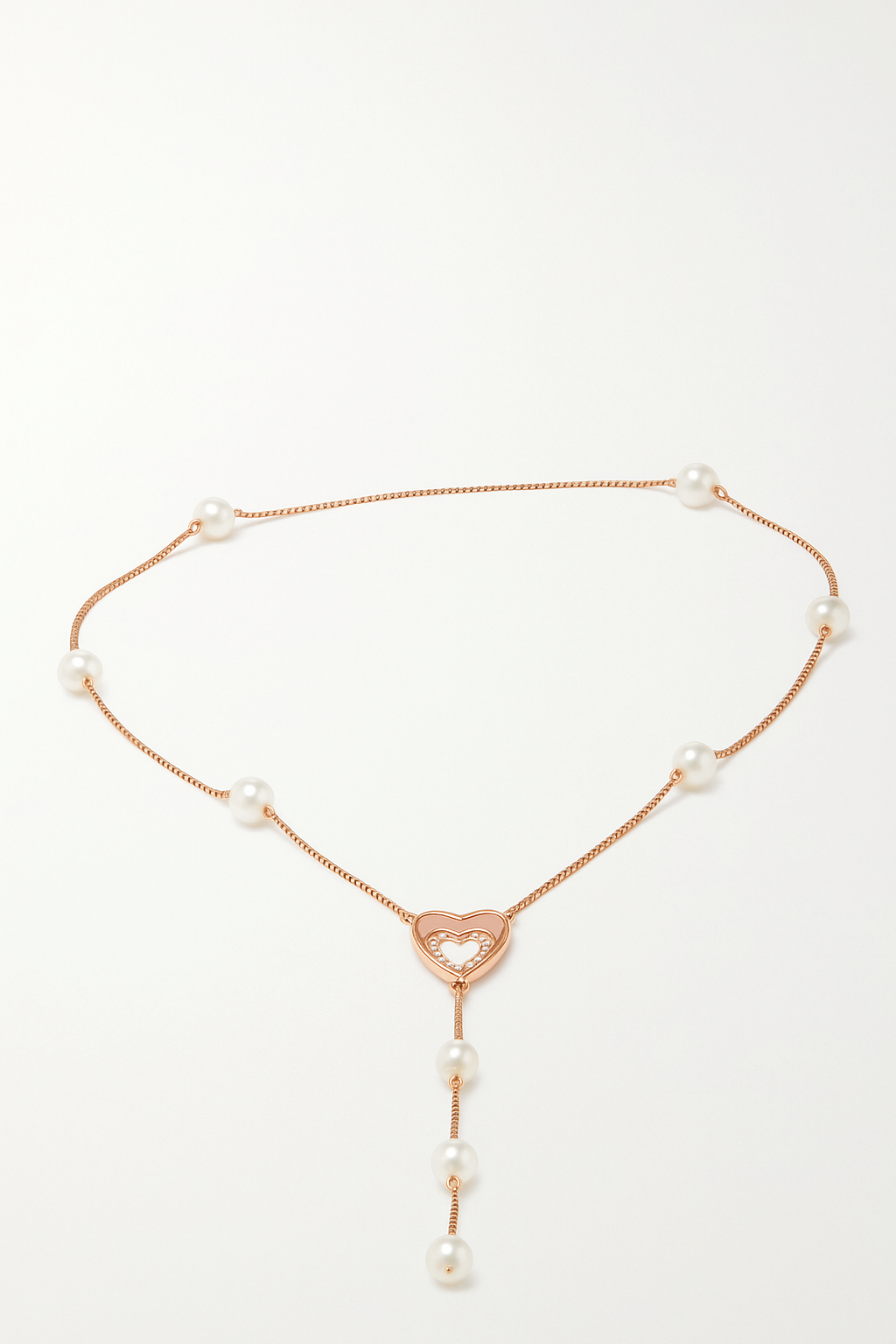 Double Heart Rose Gold color Sterling 92.5% Silver Necklace