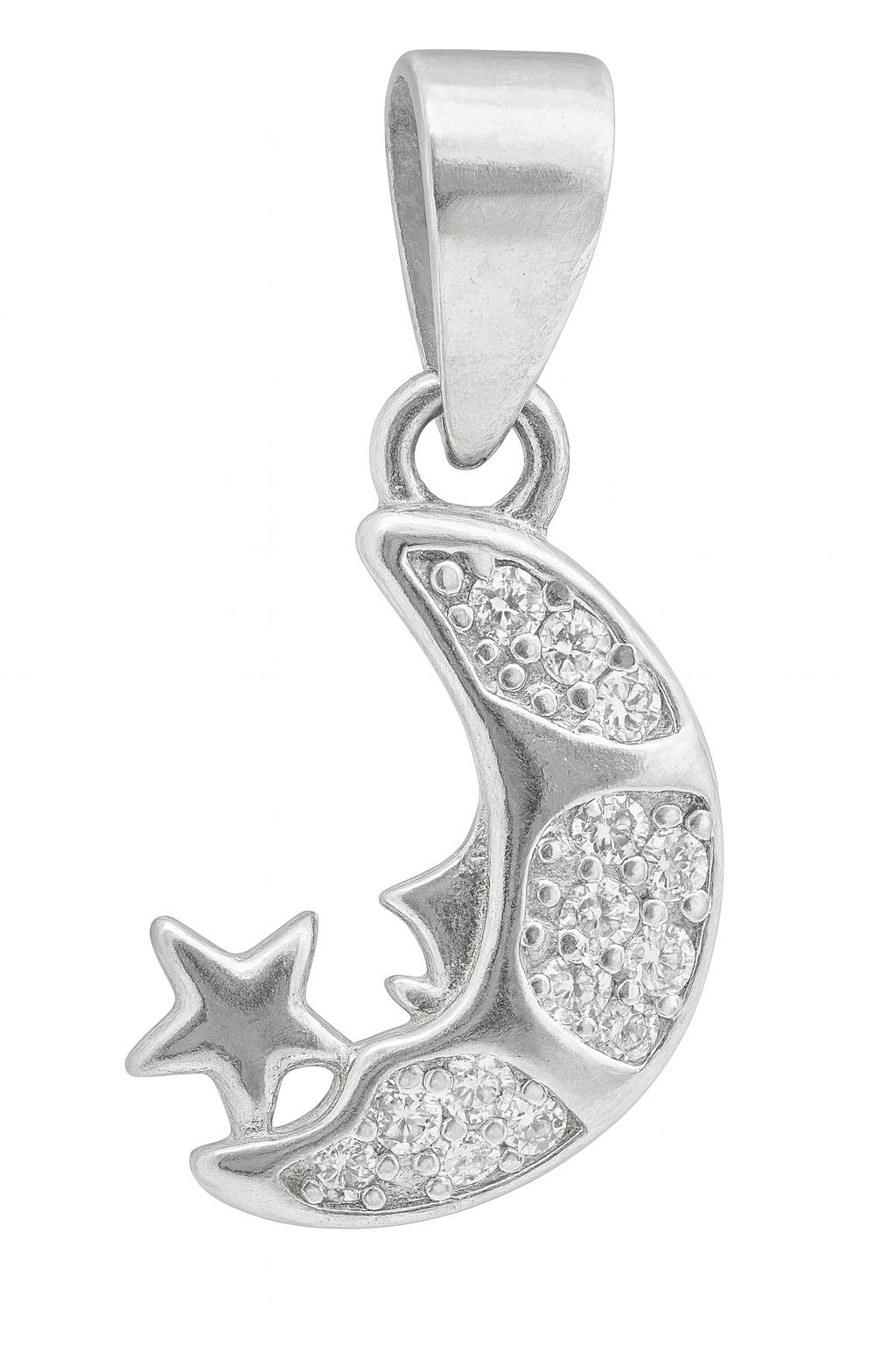 925 Sterling Silver Moon & Star Pendant