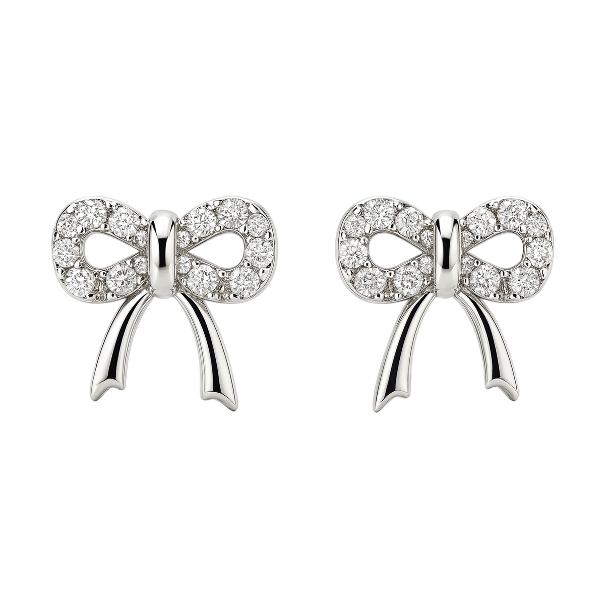 92.5% Sterling Silver Bow Stud Earrings