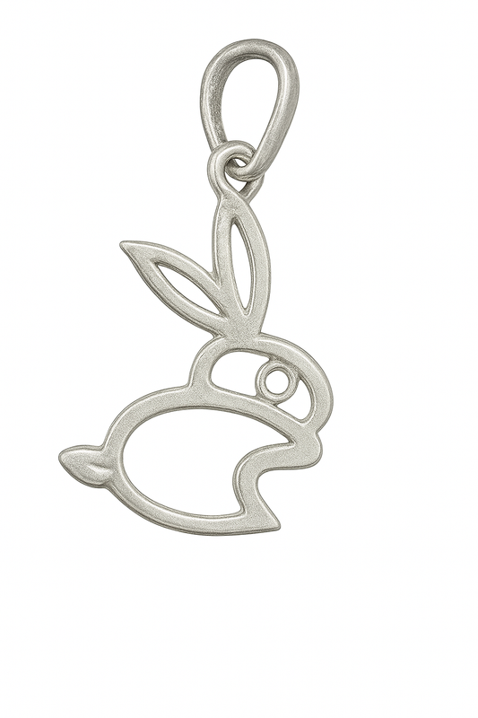 Minimalist Sterling 92.5% Silver Bunny Pendant