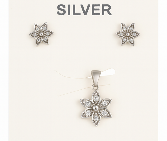 Floral Spark 92.5% Sterling Silver Set