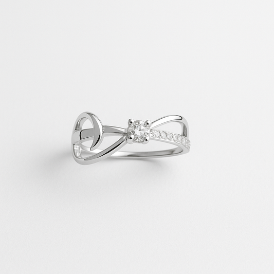Twisted Sparkle  92.5% Sterling Silver Ring