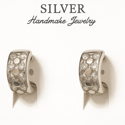 Sterling 92.5% Silver Dome Hoops