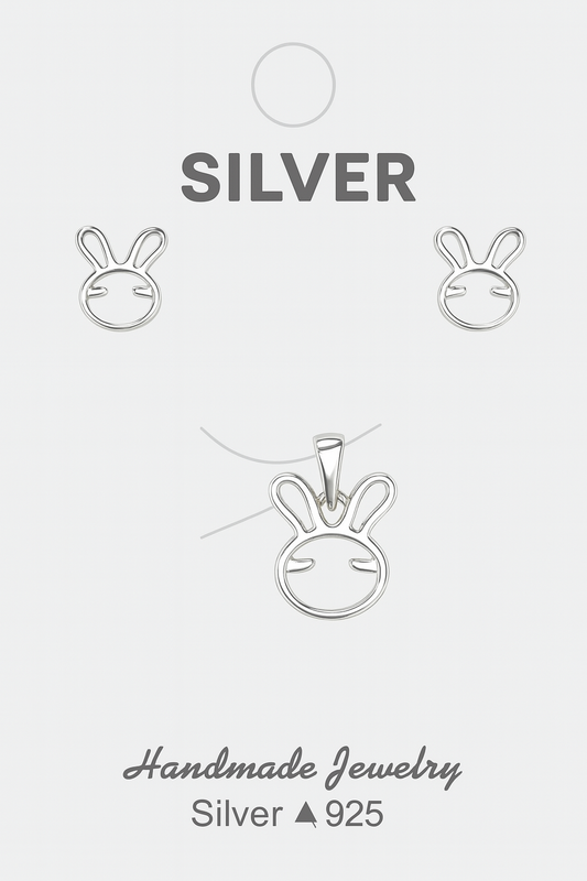 Bunny Charm 92.5% Sterling Silver Set