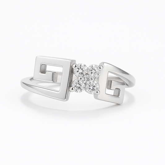 GeoFlora 92.5% Sterling Silver Ring