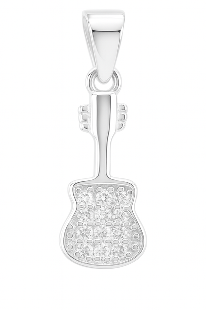 Melody Strings 925 Sterling Silver Guitar Pendant