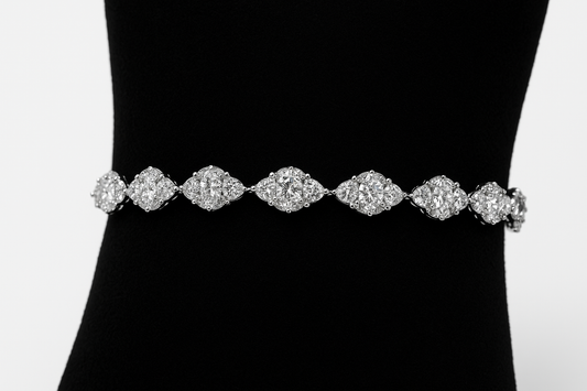 LustrePetal Cluster 92.5% silver Bracelet