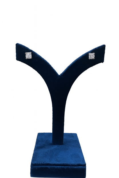 Radiant Square Cut Stud 92.5% silver Earrings