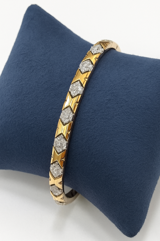 Radiant Chevron 92.5% Sterling Silver Braclet