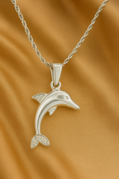 Graceful Dolphin 925 Sterling Silver Pendant
