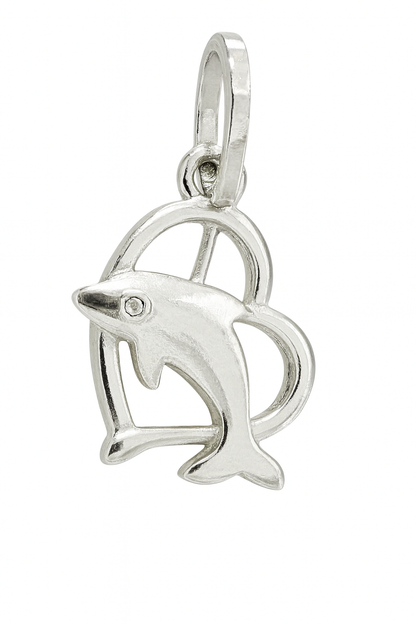 Dolphin Heart 925 Sterling Silver Pendant