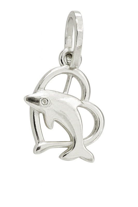 Dolphin Heart 925 Sterling Silver Pendant