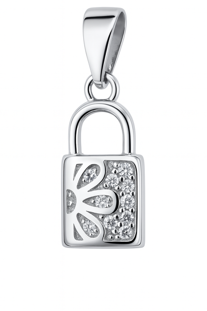 Blossom Lock Pendant in 92.5% Sterling Silver