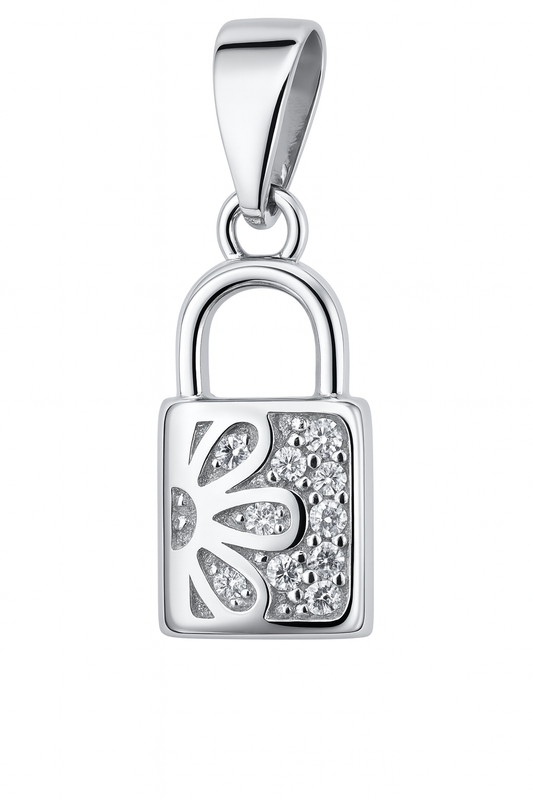 Blossom Lock Pendant in 92.5% Sterling Silver