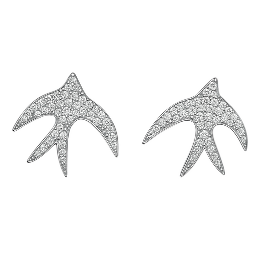 Swallow 92.5% Sterling Silver Studs Earrings